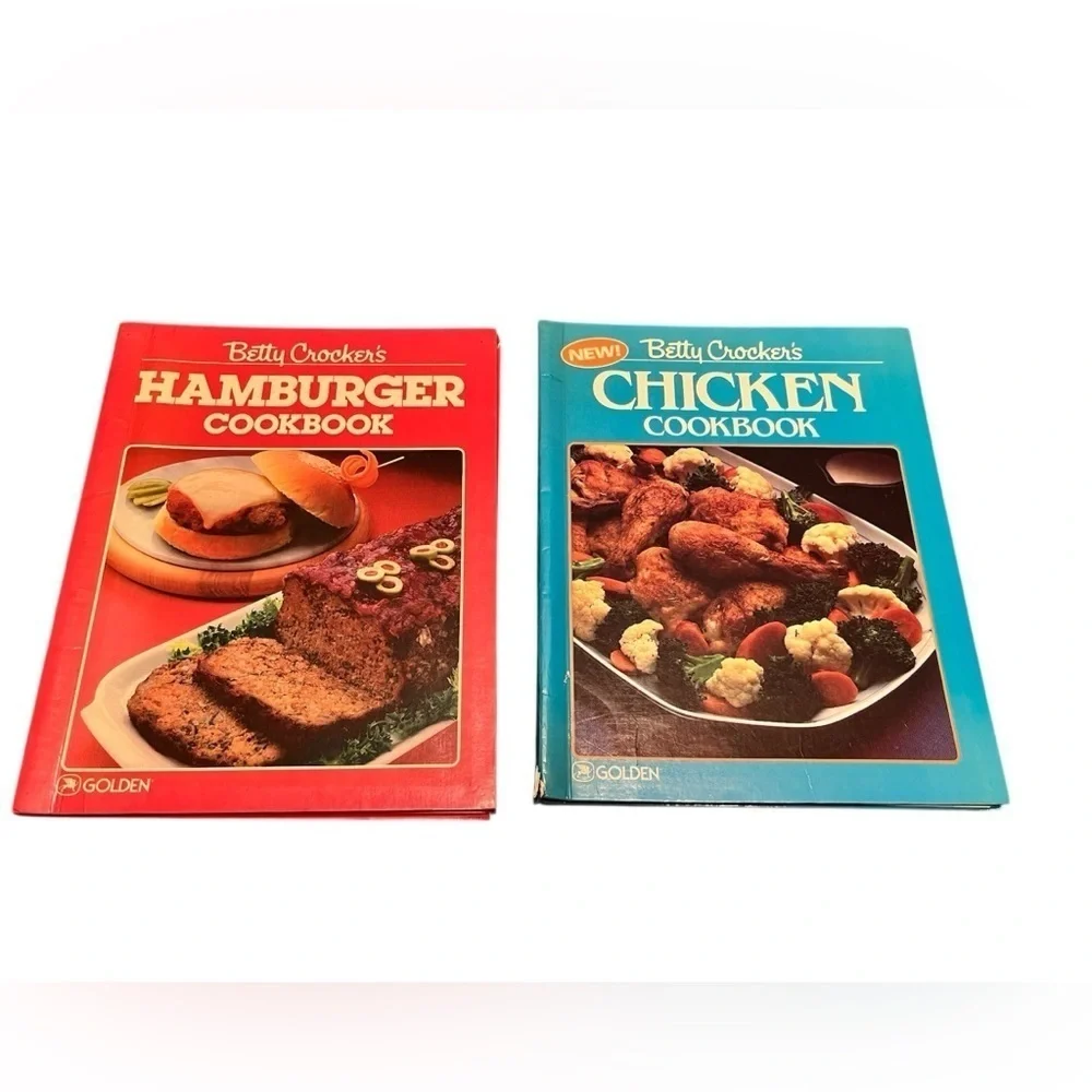 Lot of 2 Vintage Betty Crocker's Cookbooks - 1984 Chicken 1985 Hamburger